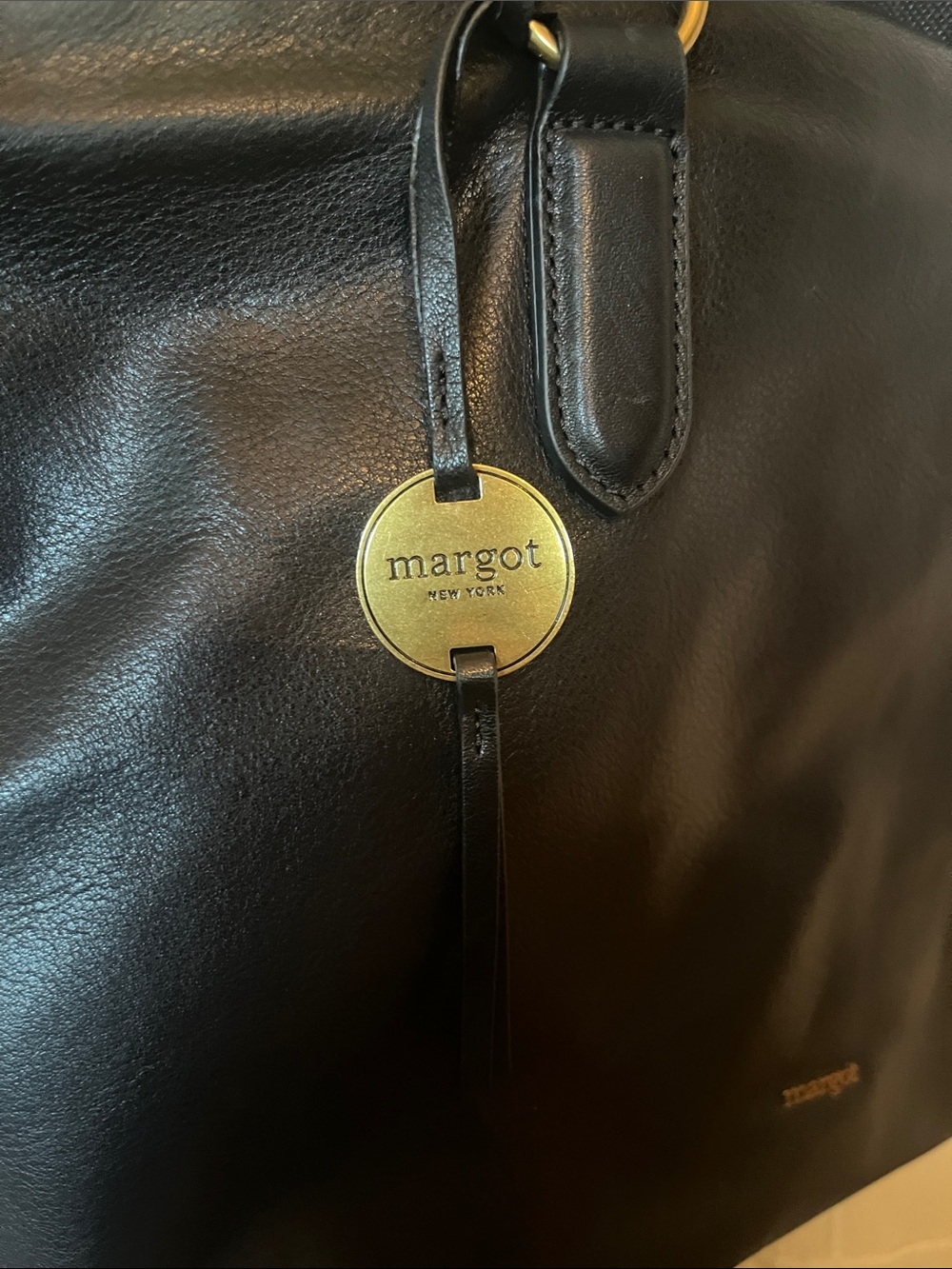 Margot Black Leather Tote - Picture 2 of 13